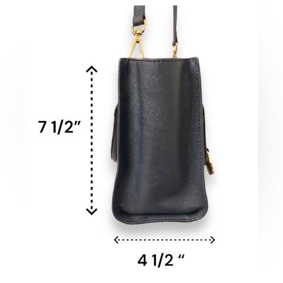 Michael Kors Messenger Selby Medium Admiral Navy Gold Leather Satchel - Picture 2 of 12